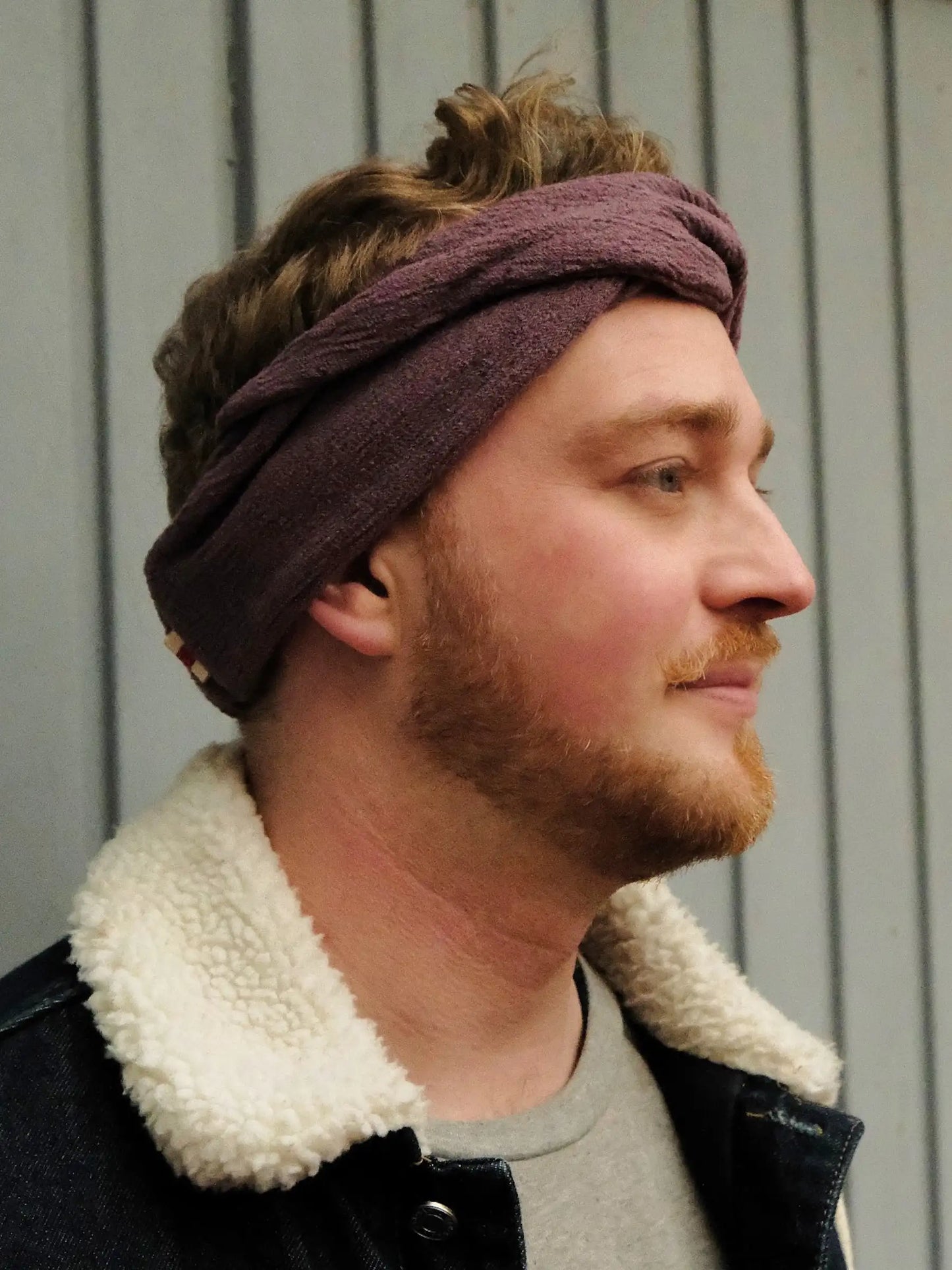 Breites Baumwoll-Haarband, Dusty Purple