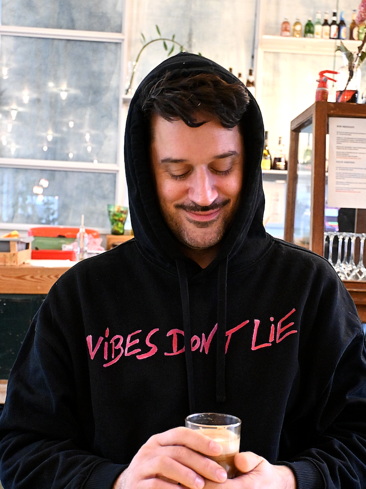 Organic Oversize Hoodie - vibes don't lie