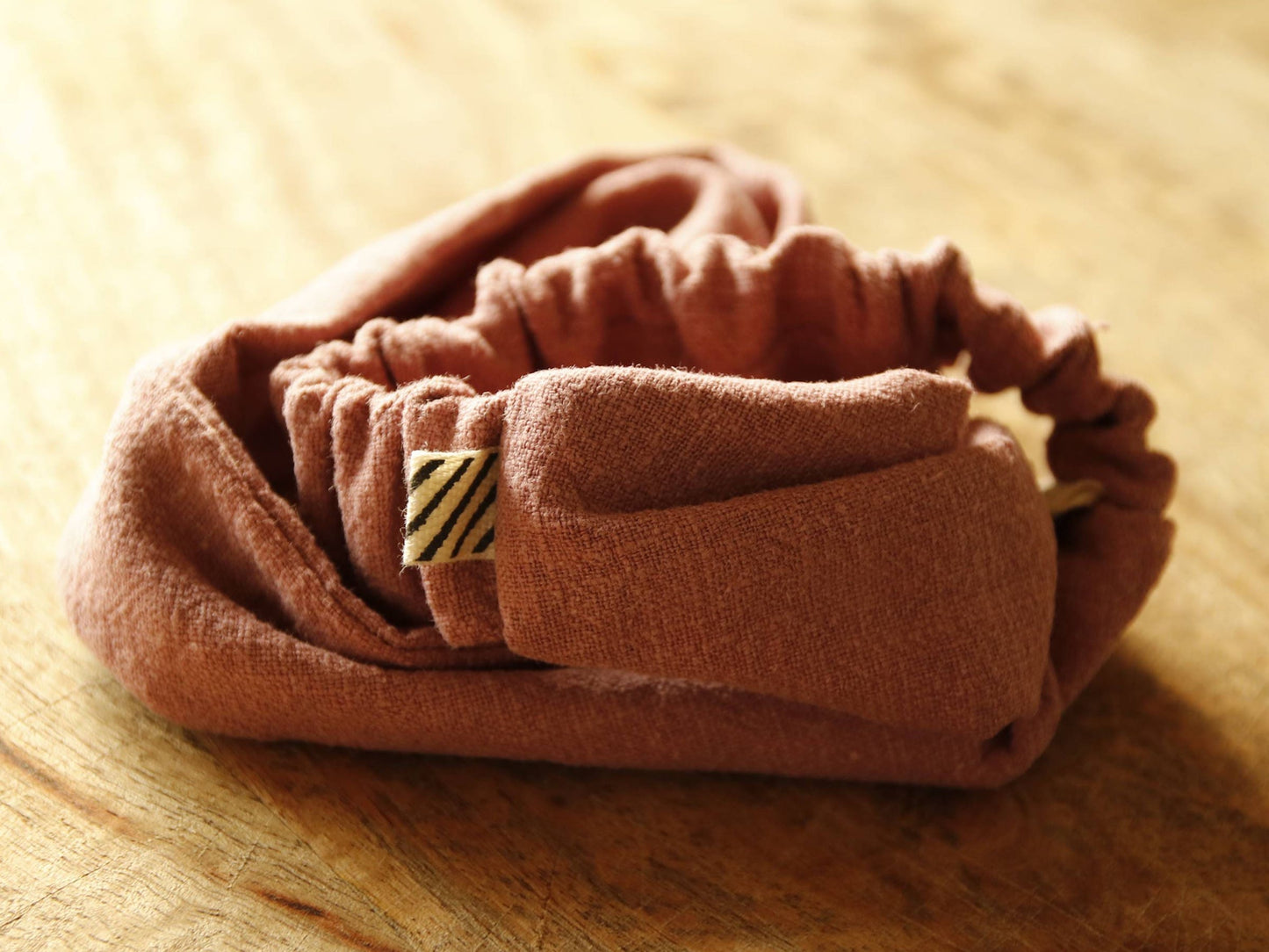 Schmales Leinen-Haarband, Stonewashed, Rosa