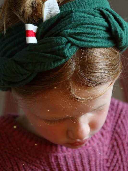 Hoofddoek van biologische mousseline, groen