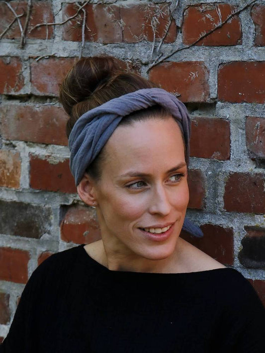 Mousseline hoofddoek, grijs