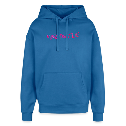 vibes dont lie  oversized Hoodie - mindful blue