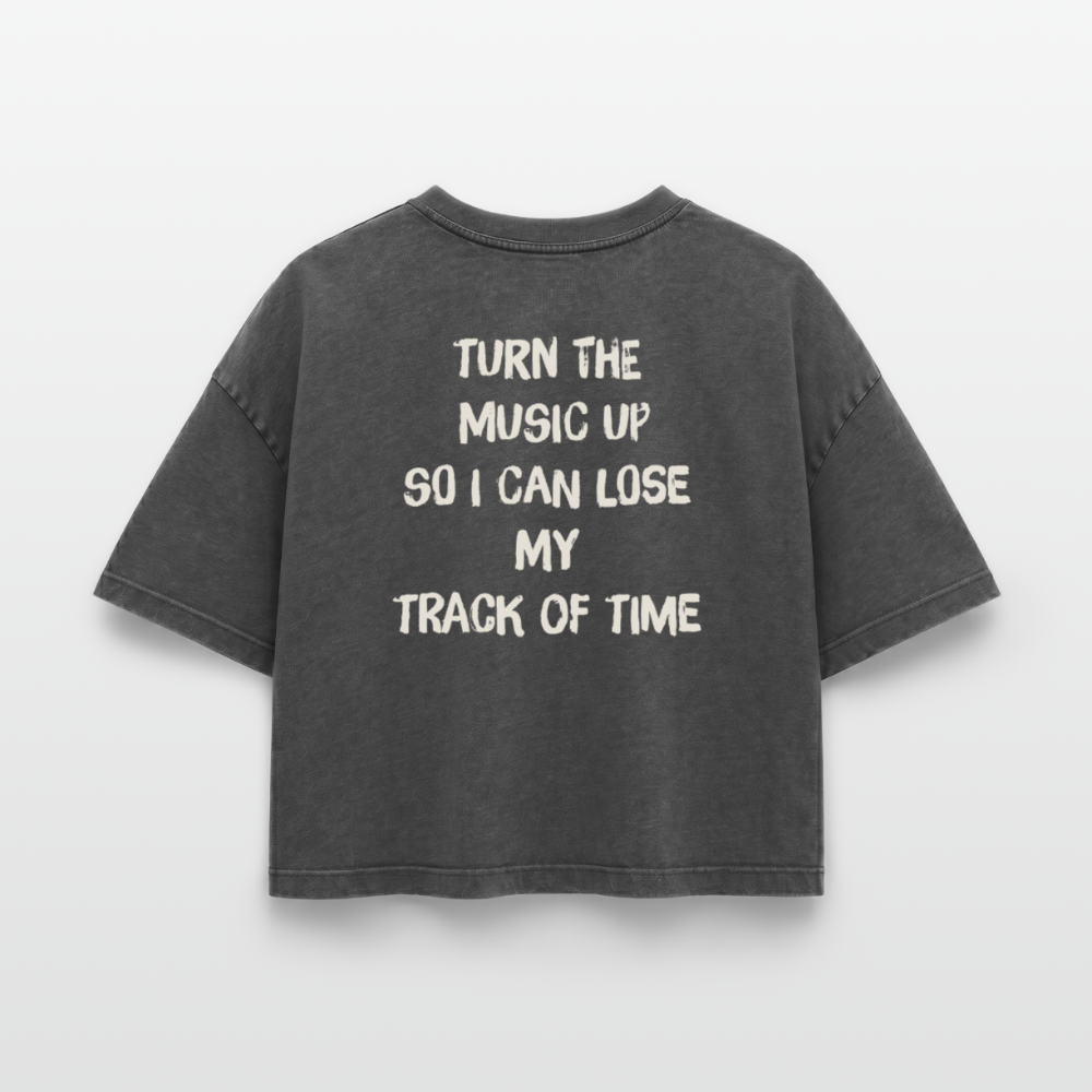 T-Shirt Music Acid Washed - acid washed black