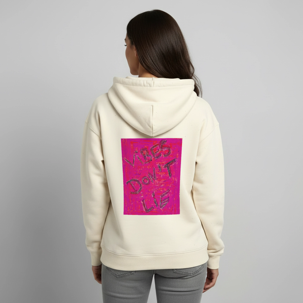 vibes dont lie  oversized Hoodie - soft Ecru