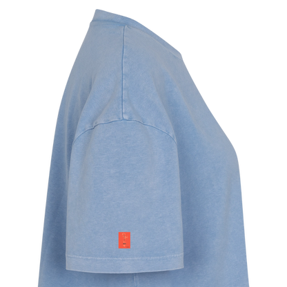 Boxy Women's Premium Acid Washed T-Shirt - acid washed blue