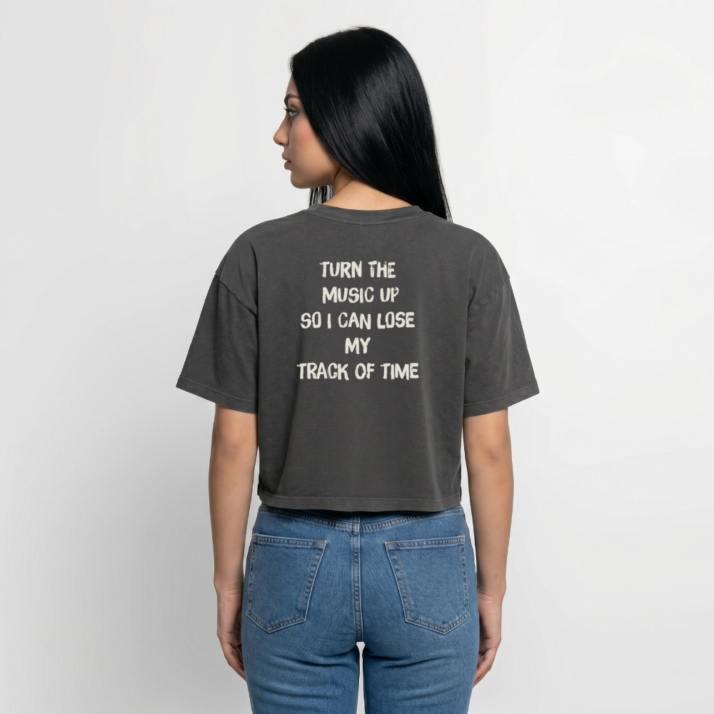 Boxy Women's Premium Acid Washed T-Shirt - acid washed black