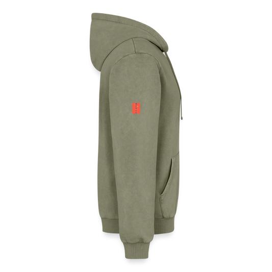 Hoodie "turn the music up" - acid washed green