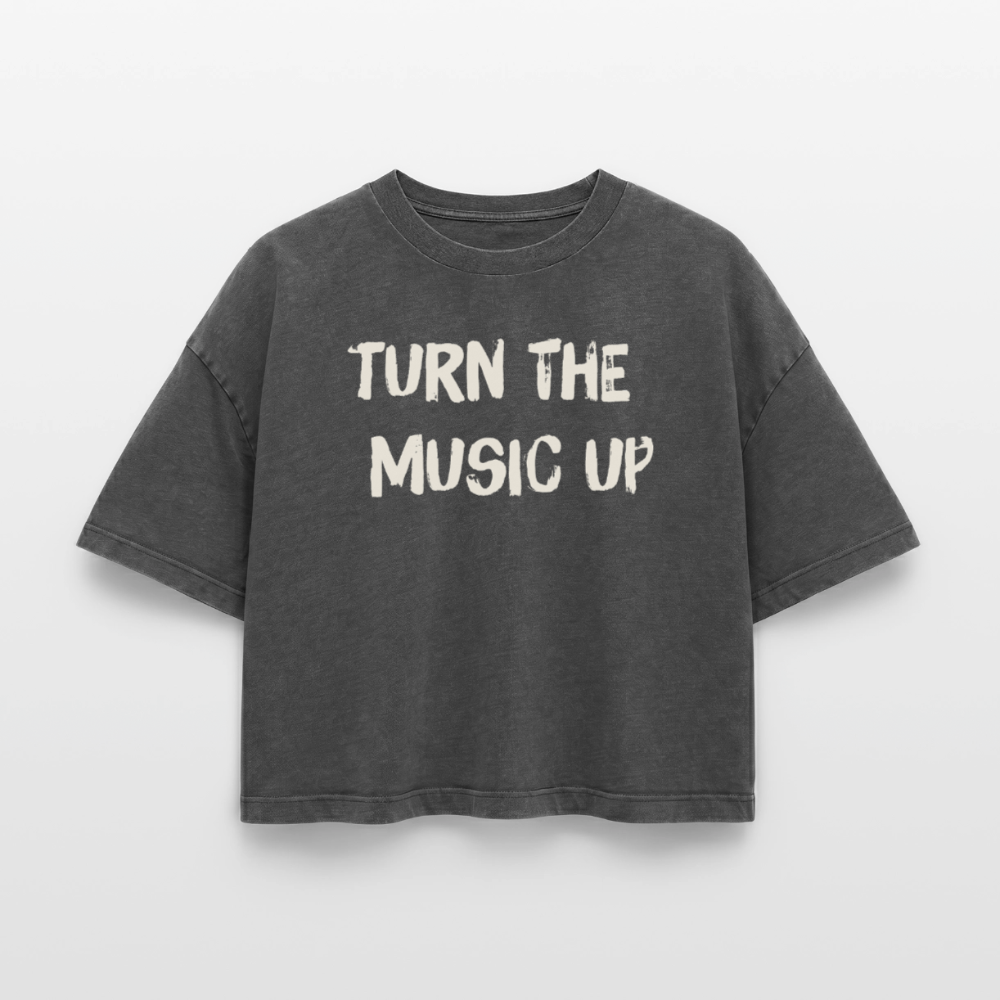 T-Shirt Music Acid Washed - acid washed black