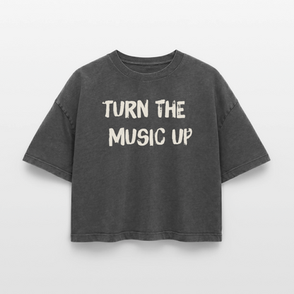 T-Shirt Music Acid Washed - acid washed black