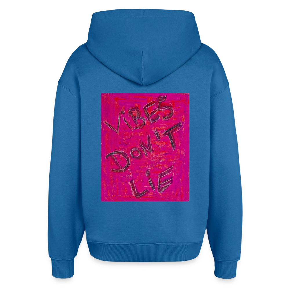 vibes dont lie  oversized Hoodie - mindful blue