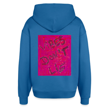 vibes dont lie  oversized Hoodie - mindful blue