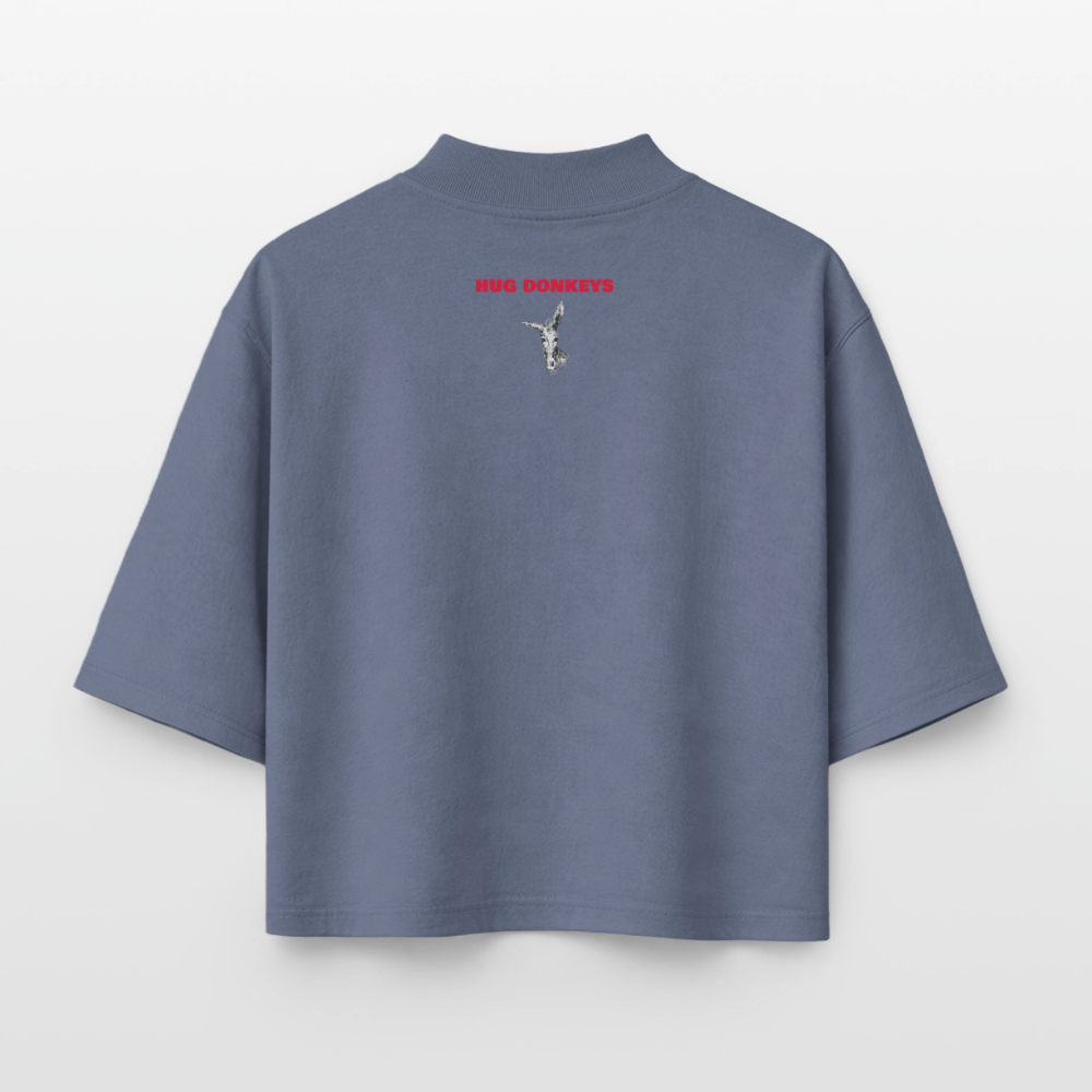 hug donkeys boxy shirt - blue grey 