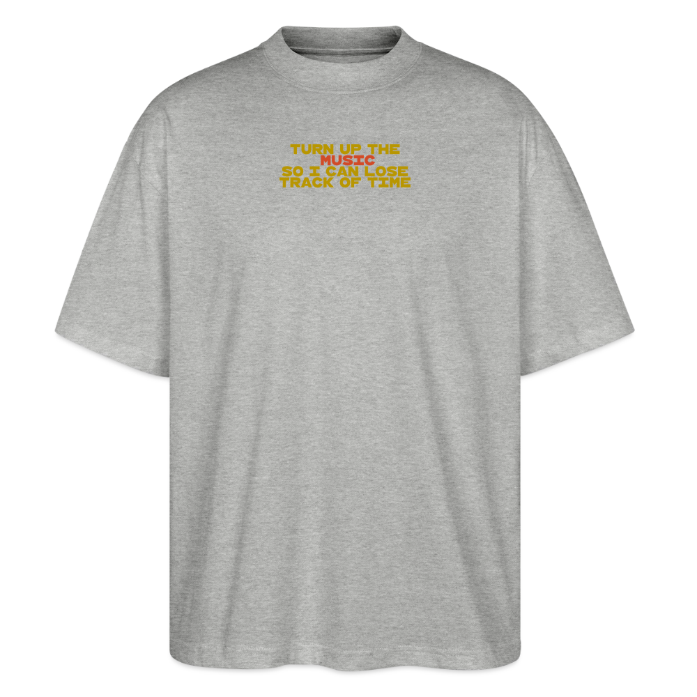 Oversized T-Shirt "turn up the music" aus Bio Baumwolle - heather grey