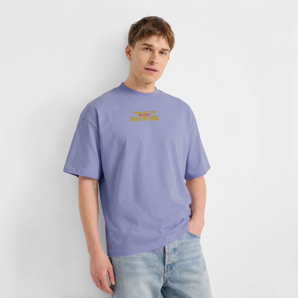 Oversized T-Shirt "turn up the music" aus Bio Baumwolle - violet