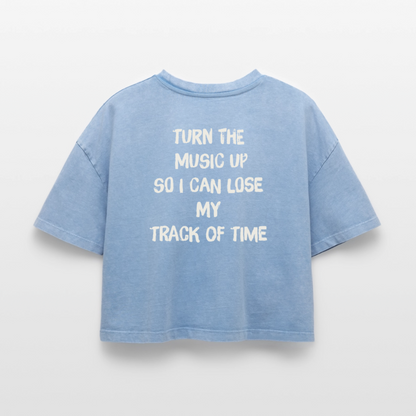 T-Shirt Music Acid Washed - acid washed blue