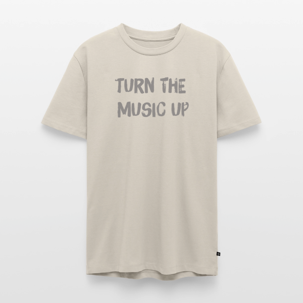 T-Shirt "turn the music up" - beige