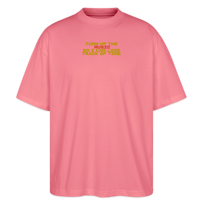 Oversized T-Shirt "turn up the music" aus Bio Baumwolle - pink joy 