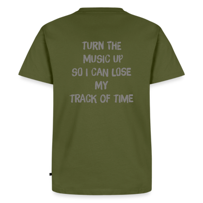 T-Shirt "turn the music up" - khaki