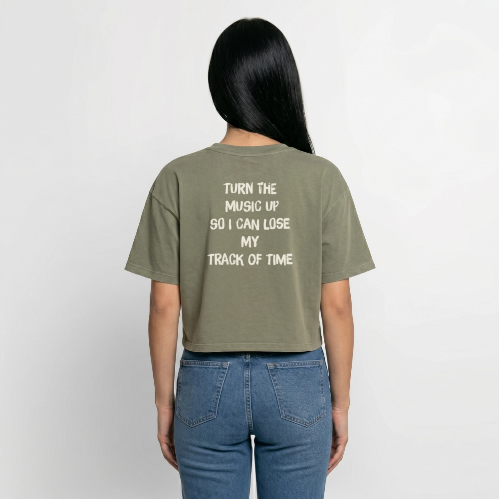 Boxy Women's Premium Acid Washed T-Shirt - acid washed green