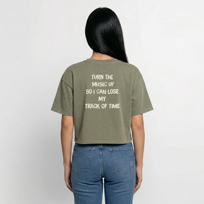 Boxy Women's Premium Acid Washed T-Shirt - acid washed green