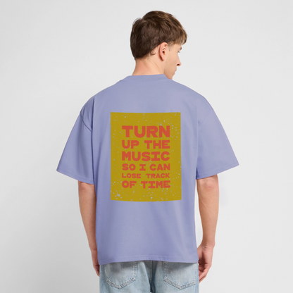 Oversized T-Shirt "turn up the music" aus Bio Baumwolle - violet