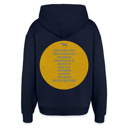 Oversized Hoodie, hug donkeys aus Bio Baumwolle - navy