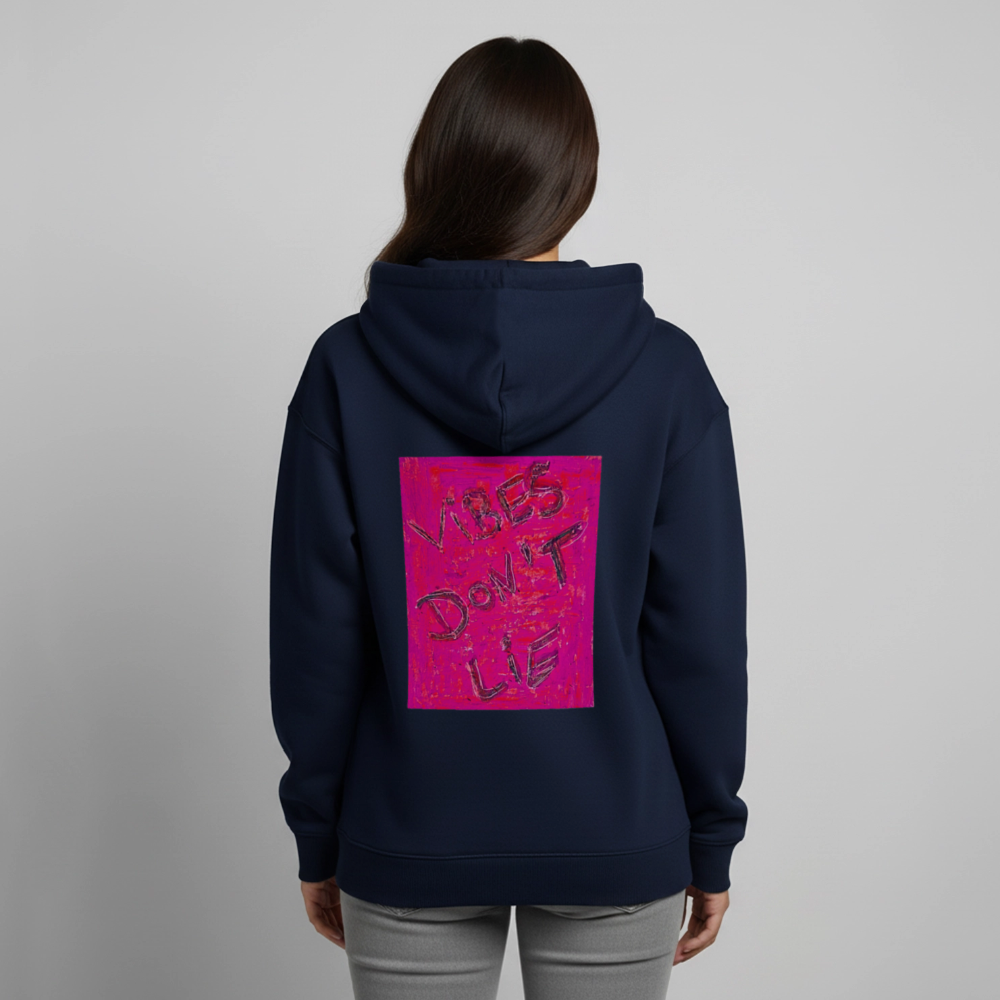 vibes dont lie  oversized Hoodie - navy