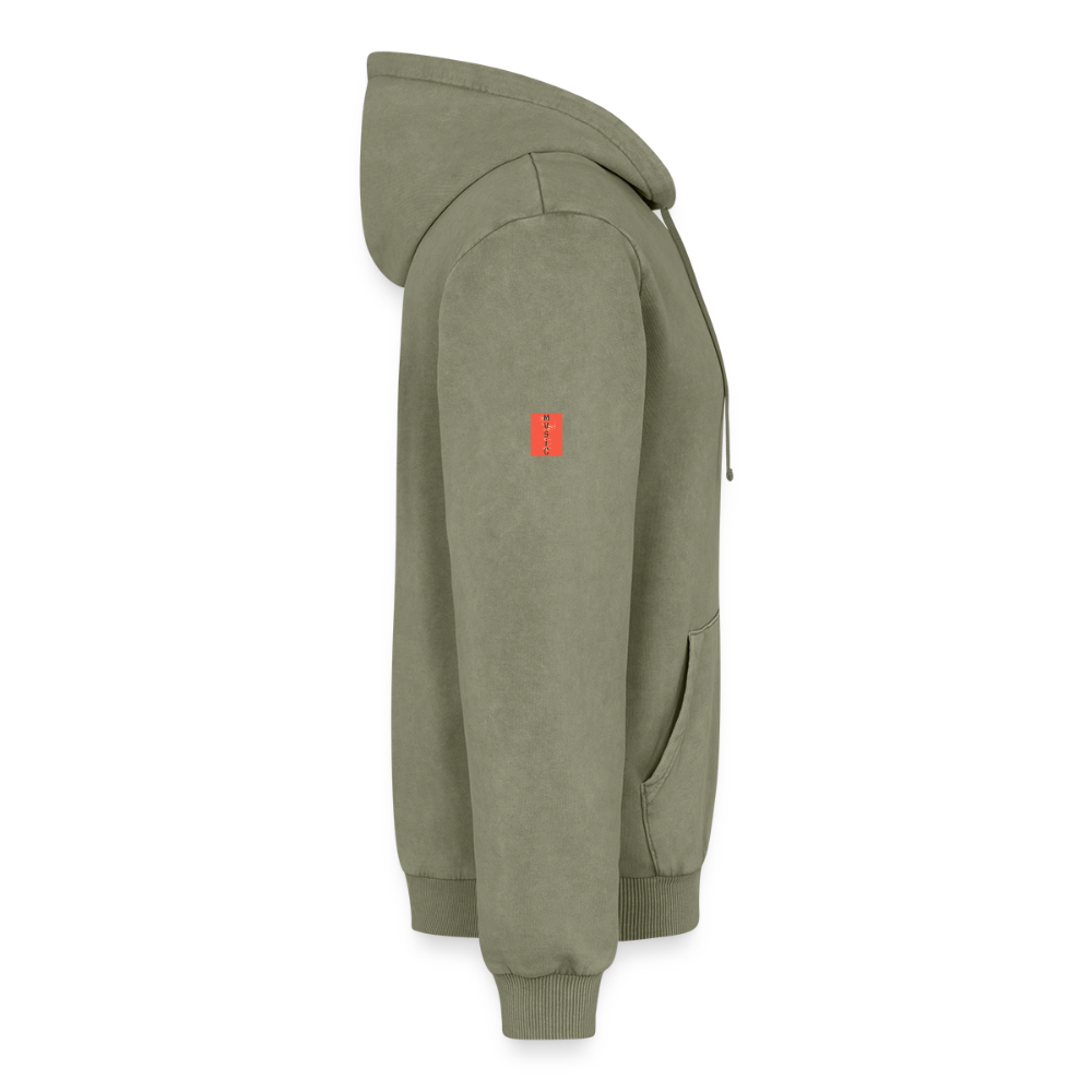 Hoodie "turn the music up" - acid washed green
