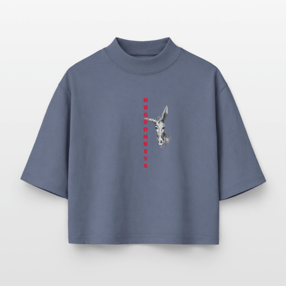 hug donkeys boxy shirt - blue grey 