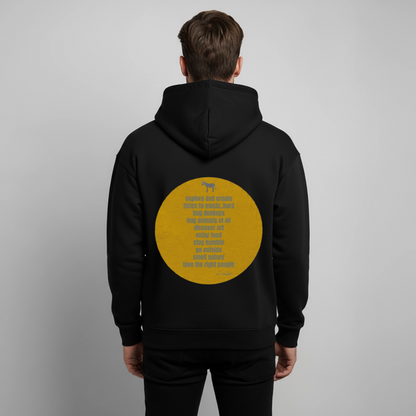 Oversized Hoodie, hug donkeys aus Bio Baumwolle - black