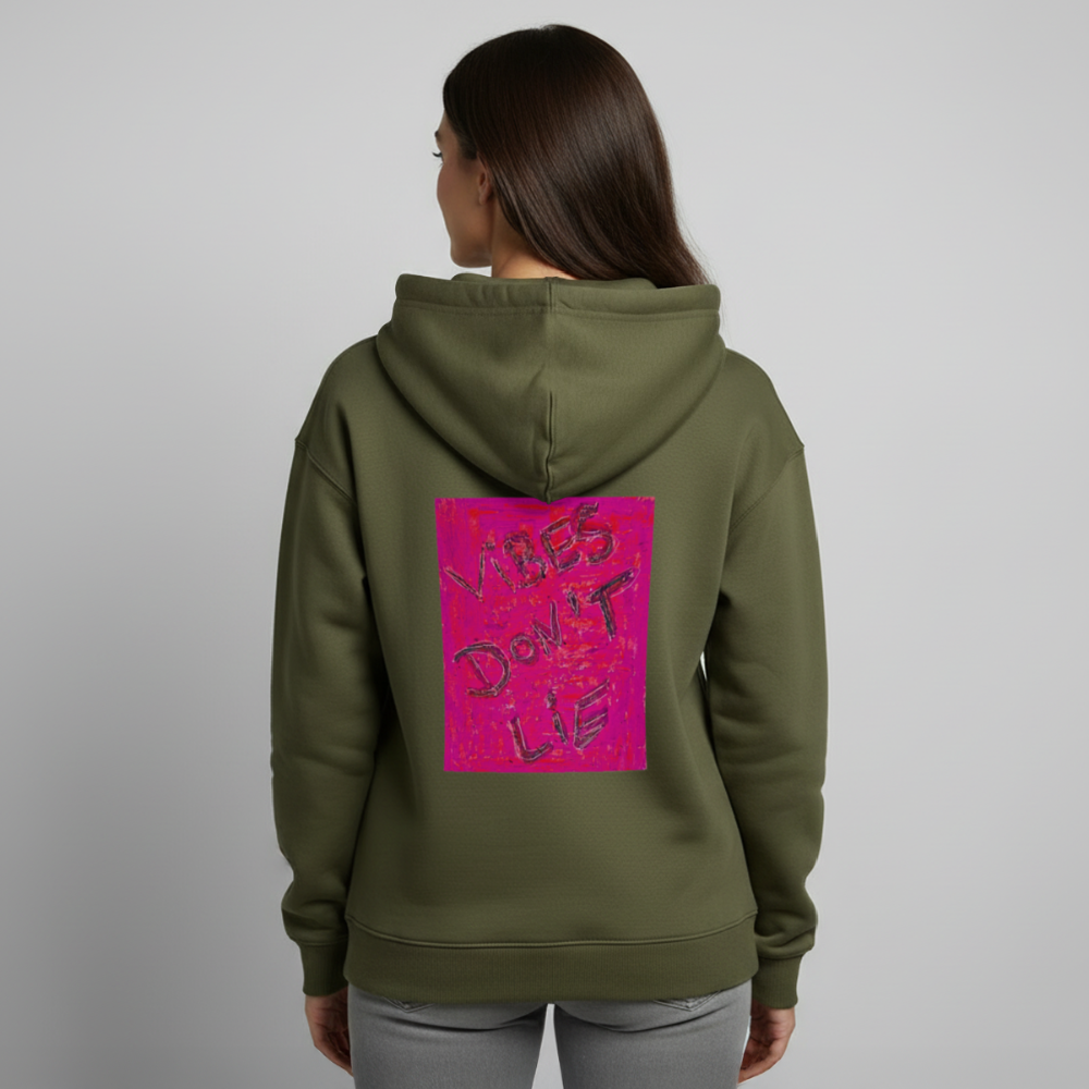 vibes dont lie  oversized Hoodie - khaki