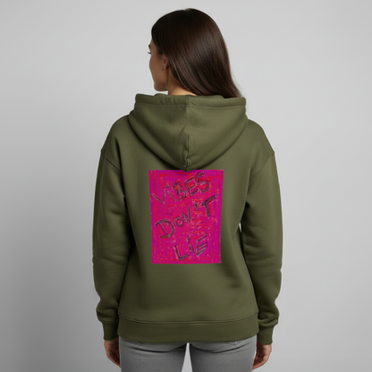 vibes dont lie  oversized Hoodie - khaki