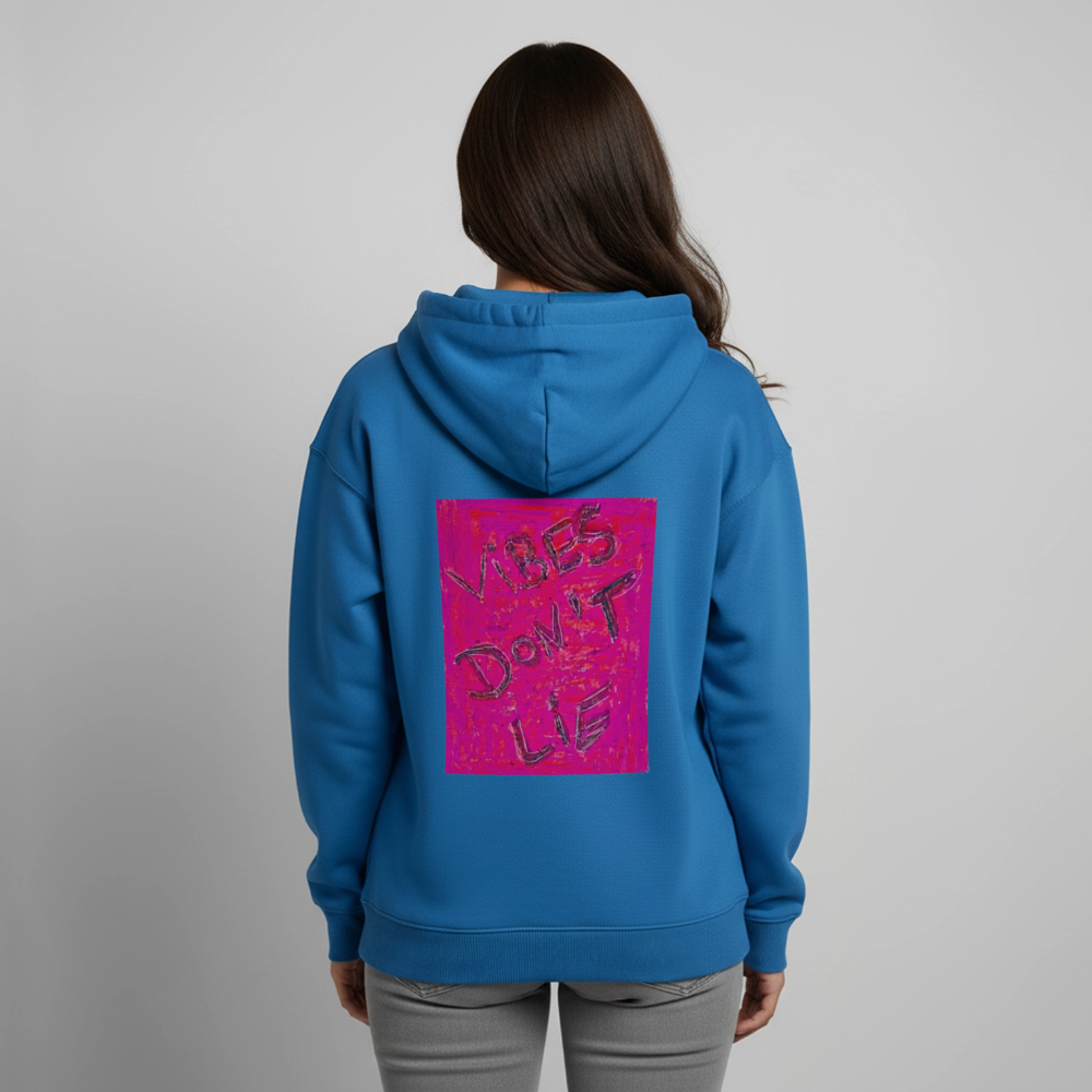 vibes dont lie  oversized Hoodie - mindful blue