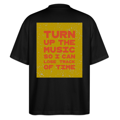 Oversized T-Shirt "turn up the music" aus Bio Baumwolle - black