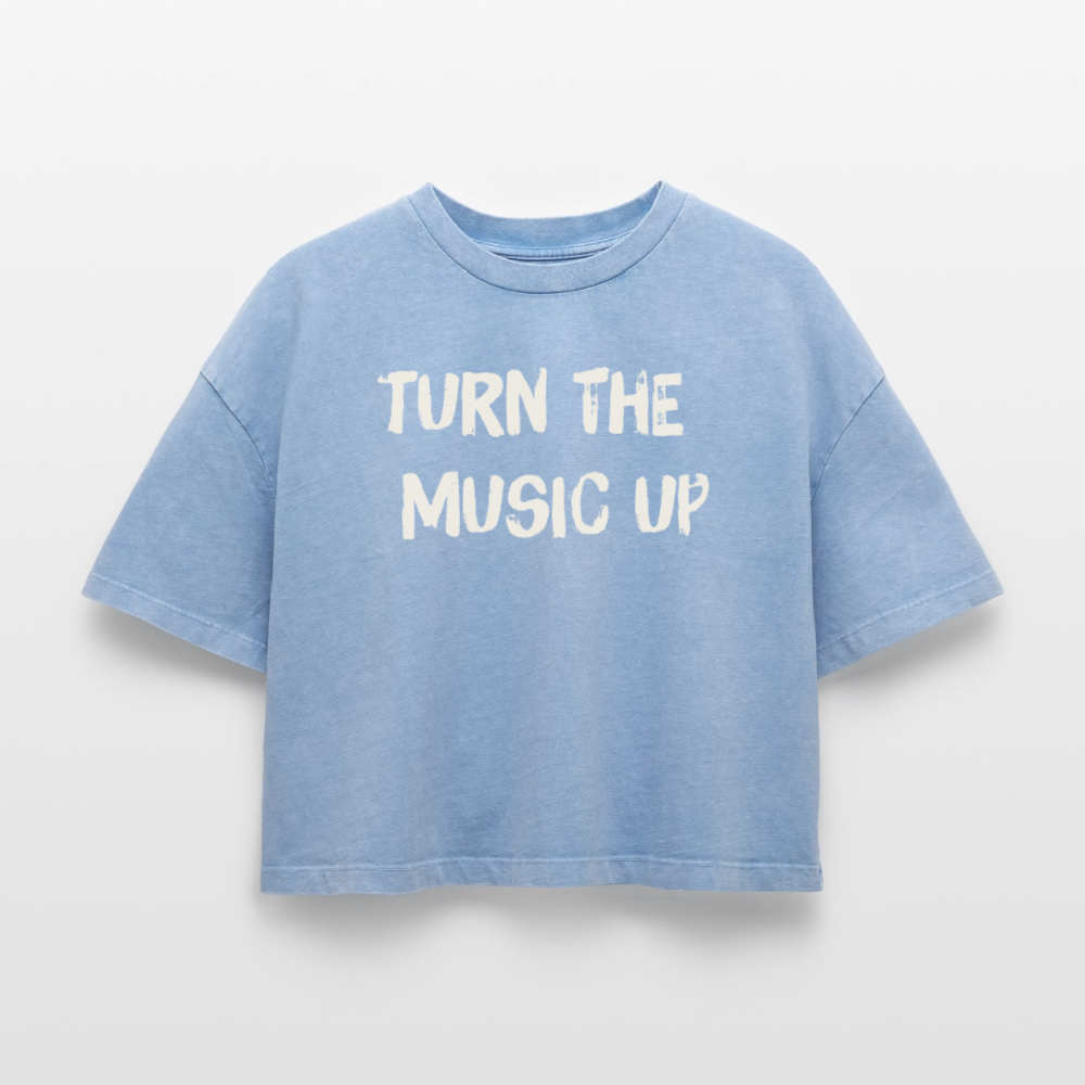 T-Shirt Music Acid Washed - acid washed blue