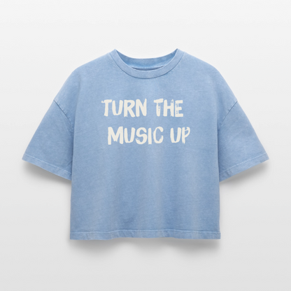 T-Shirt Music Acid Washed - acid washed blue