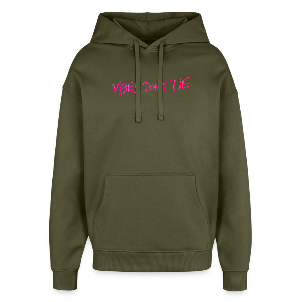 vibes dont lie  oversized Hoodie - khaki