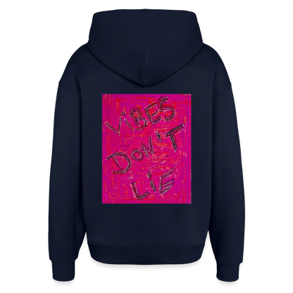 vibes dont lie  oversized Hoodie - navy