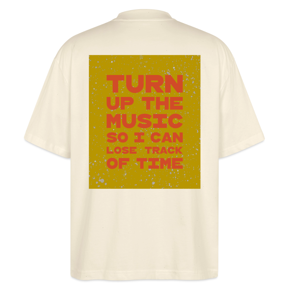 Oversized T-Shirt "turn up the music" aus Bio Baumwolle - soft Ecru