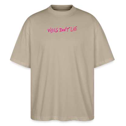 Oversized Unisex Bio T-Shirt Vibes don't lie - stone