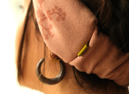 Breites Sweat-Haarband, Rosa, handbestempelt