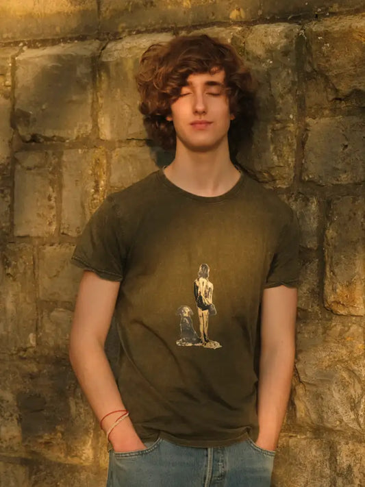 Vintage Denim-T-Shirt, Hund