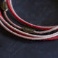 Armband in Rosa-Rot, Handgemacht mit Laubblatt und Magnetverschluss