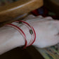 Armband in Rosa-Rot, Handgemacht mit Laubblatt und Magnetverschluss