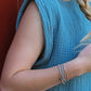 Armband in Rosa-Mint, Handgemacht mit Keramikperle und Magnetverschluss