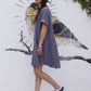 Musselin-Kleid, Oversized in Grau