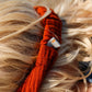 Schmales Haarband aus Bio-Musselin, Rostrot mit Handbemaltem Webband