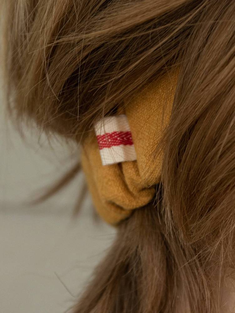 Smalle linnen haarband, stonewashed, geel 