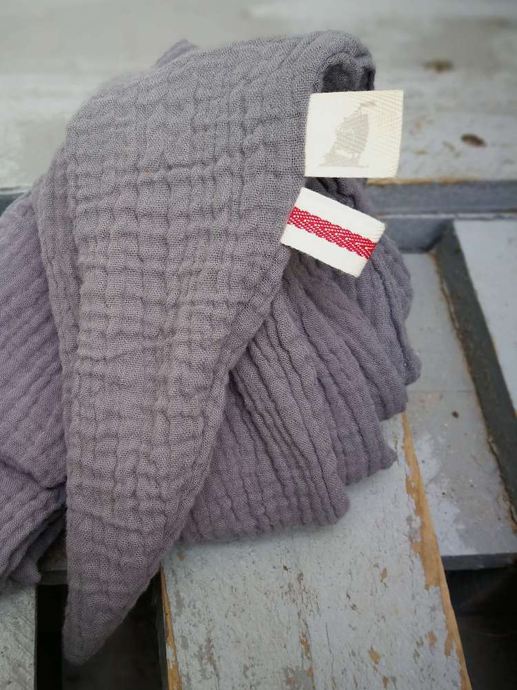 Mousseline hoofddoek, grijs 