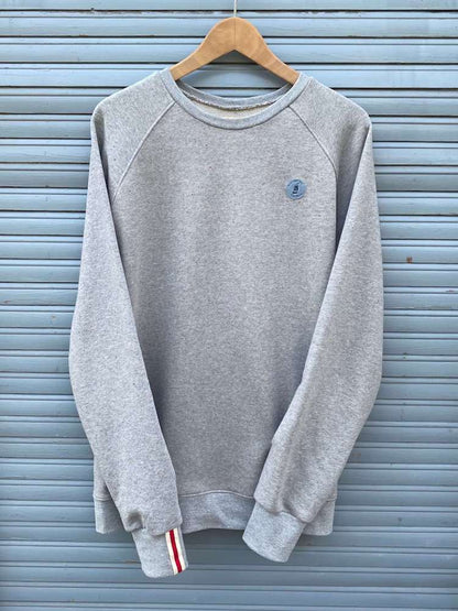 Baumwoll-Sweater, Grau mit Bunten Sprenkeln